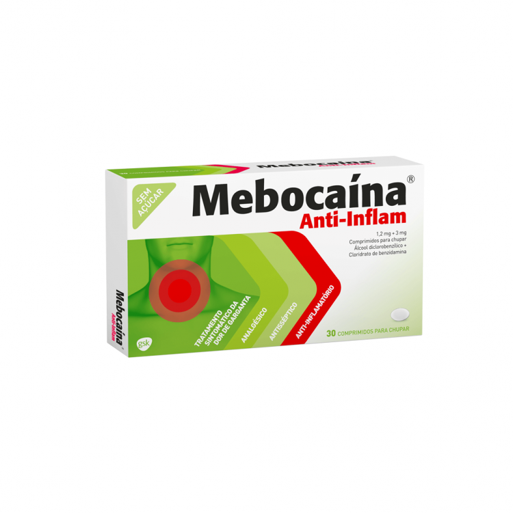 Mebocaína Anti-Inflam 1.2mg + 3mg x 20 Pastilhas