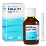 Ben-U-Ron Xarope 40 mg/ml – alívio da febre e dor nas crianças, com seringa doseadora, embalagem de 150 ml