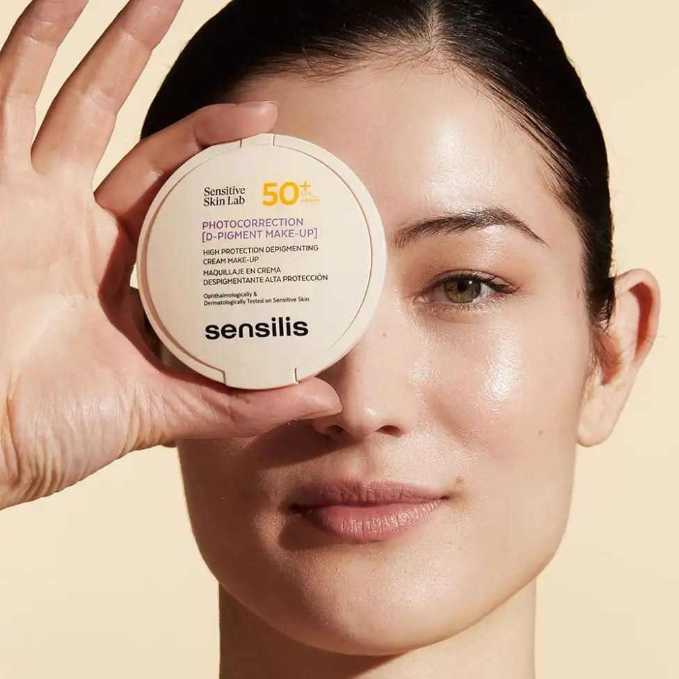 Sensilis Photocorrection [D-Pigment Makeup] Creme despigmentante de alta proteção FPS 50+ 01 Rosa Natural 10 g (0,35 oz)