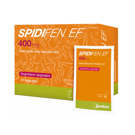 Spidifen EF 400mg – Granulado para alívio rápido da dor e febre.