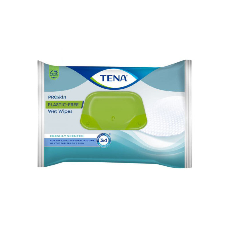 TENA Pro-Skin Plastic-Free Toalhetes x48