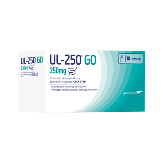 UL-250 Go suspensão oral pronta a beber para diarreia aguda e associada a antibióticos