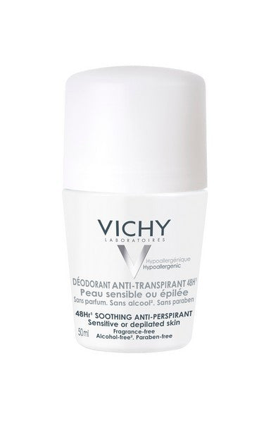 Vichy Desodorizante Antitranspirante 48H Roll-On Pele Sensível 50mL