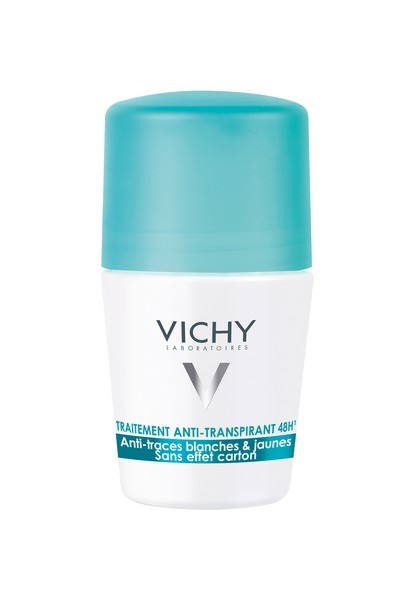 Vichy Desodorizante Cuidado Antitranspirante 48H Antimanchas Brancas E Amarelas 50mL