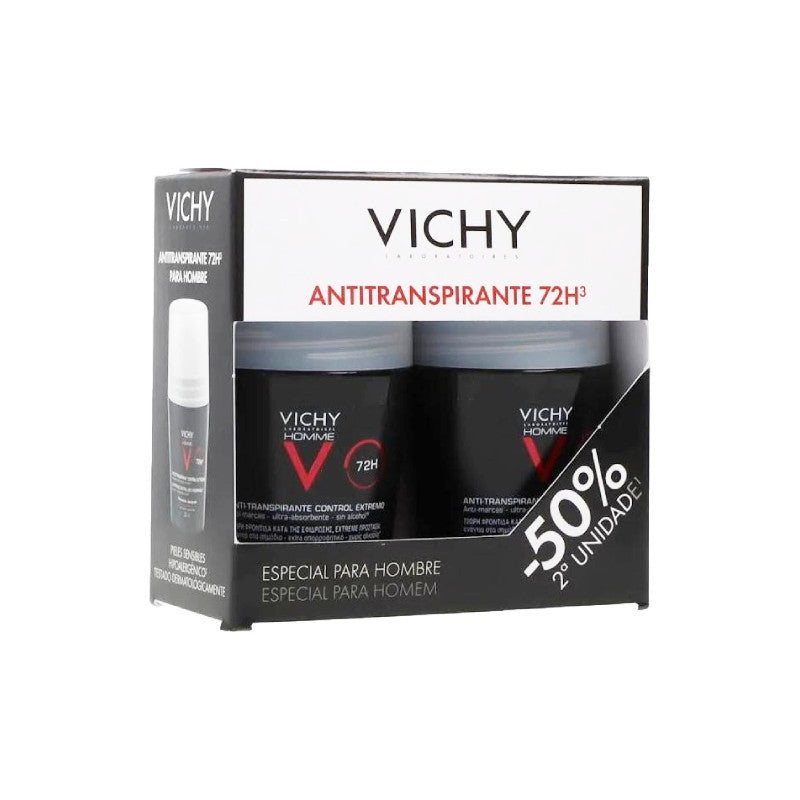 Vichy Homme Transpiração Muito Intensa 72h Desodorizante Duo Preço Especial