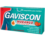 Gaviscon Morango, 250/133,5/80 mg x 24 comprimidos para mastigar